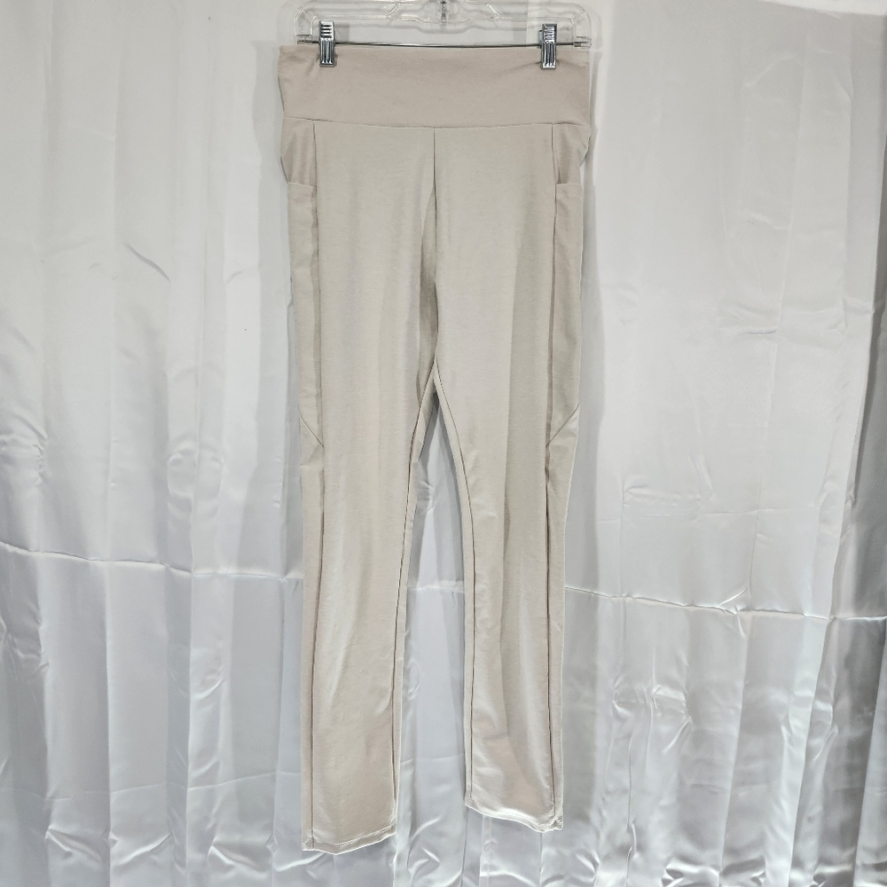 West Wind Size M/L Cream High-Waisted Leggings